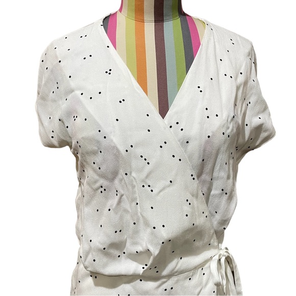 OAK + FORT Polka Dot Mini Wrap Dress 0768 - Picture 3 of 7